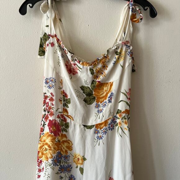 Reformation Nikita dress bouquet white floral size 4 100% viscose DR - Picture 7 of 11